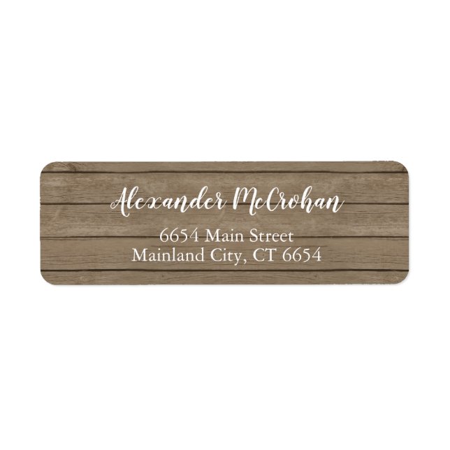 Rustic Elegant Script Return Address Label (Devant)