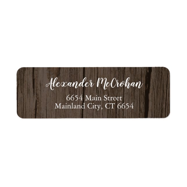 Rustic Elegant Script Return Address Label (Front)