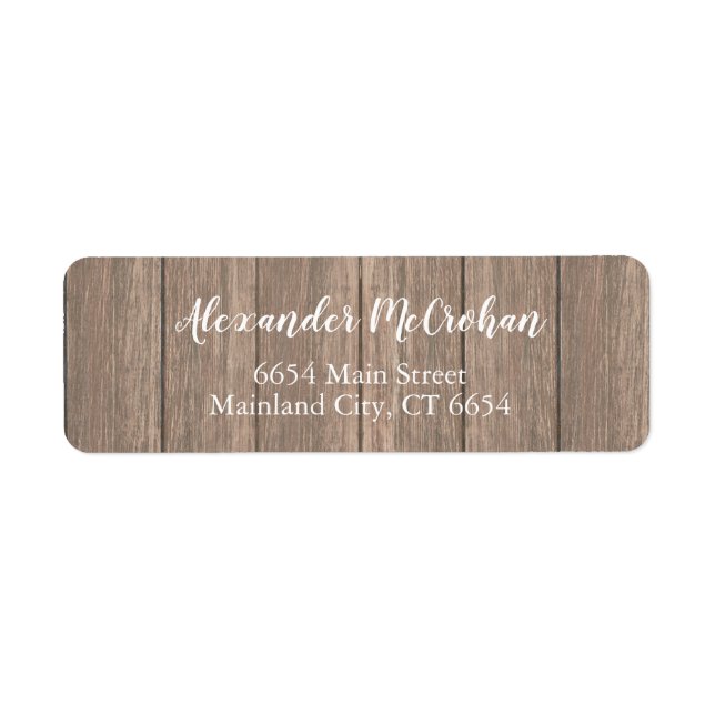 Rustic Elegant Script Return Address Label (Front)
