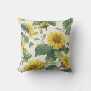 Rustic & Elegant Sunflower Classic Floral Throw Pillow