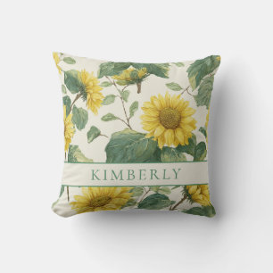 Rustic & Elegant Sunflower Classic Floral Throw Pillow