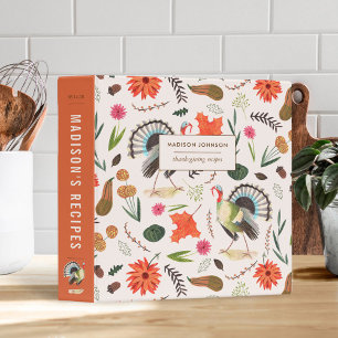 Rustic Elegant Turkey Thanksgiving pattern Binder