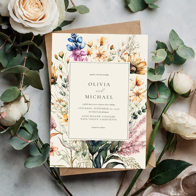 Rustic Elegant Watercolor Floral Invitation (Creator Uploaded)
