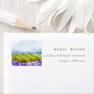 Rustic Elegant Watercolor Lavender Fields Address