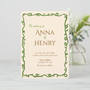 Rustic Elegant Wedding Invitation