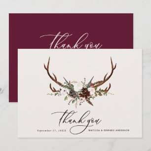 Rustic elegant wedding thank you botanical