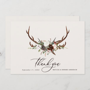 Rustic elegant wedding thank you  botanical