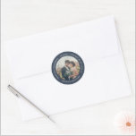 Rustic elegant Wedding Thank You photo favour Classic Round Sticker<br><div class="desc">Elegant Thank you photo Wedding seals,  favour,  stickers.
You can add your own photo,  message,  names and wedding date to create a very personal and unique sticker.</div>
