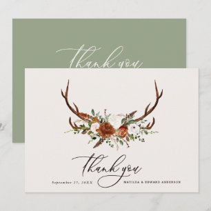 Rustic elegant wedding thank you rust sage green