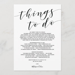 Rustic Elegant Wedding Welcome and Itinerary Card