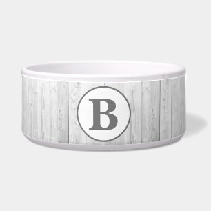 Rustic Elegant White Wood Planks Pet Monogram