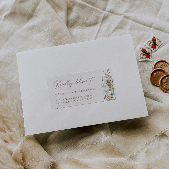 Rustic Elegant Wildflowers Return Address Labels (Creator Uploaded)