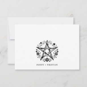 Rustic Elegant Wood Floral Couples Name Card