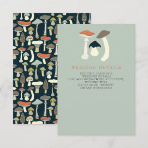Rustic Elegant Woodland Wild Mushrooms Wedding Enclosure Card