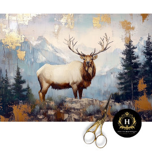 Rustic Elk Deer Estes Park Colorado Decoupage Tissue Paper