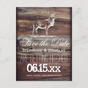 Rustic Elk Wildlife Save the Date Cartes postales