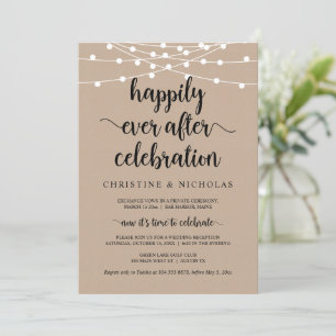 Rustic Elopement, Happily Ever After Celebration I Invitation