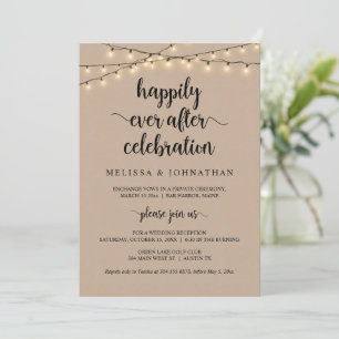 Rustic Elopement, Happily Ever After Celebration Invitation