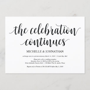Rustic Elopement Reception Invitation Card