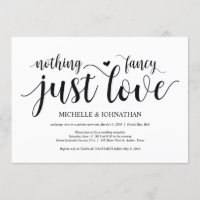 Rustic Elopement Reception Invitation Card