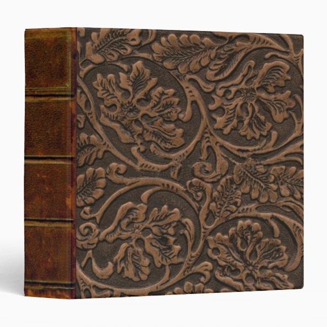 Rustic Embossed Leather Binder (Front/Spine)