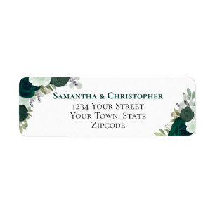 Rustic Emerald Green Mariage Rose Adresse de retou