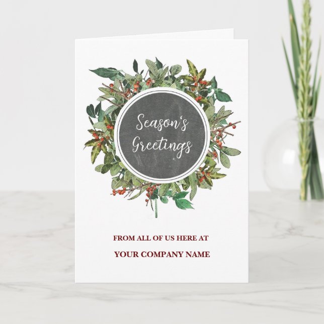 Rustic Employee Christmas Holiday Card (Front)