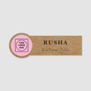 Rustic Employee Logo Branding Tag nametags