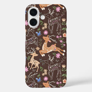 Rustic Enchanted Deer and Botanicals iPhone 16 Case