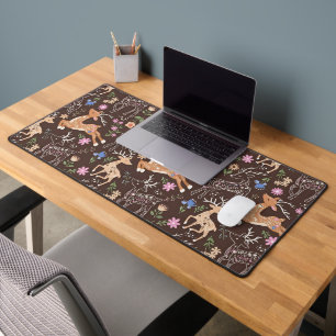 Rustic Enchanted Deer and Botanicals Desk Mat