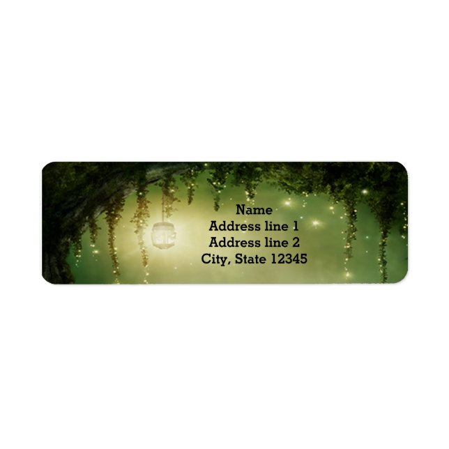 Rustic Enchanted Lighted Romantic Address Labels (Front)