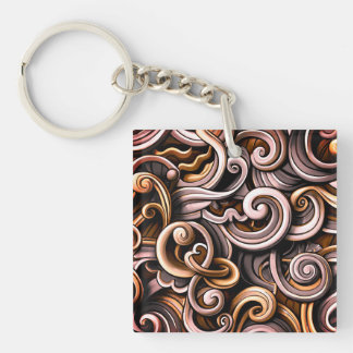 Rustic Energy Swirls  Keychain