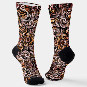 Rustic Energy Swirls Socks