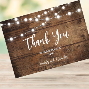 Rustic Engagement Party Thank You Card