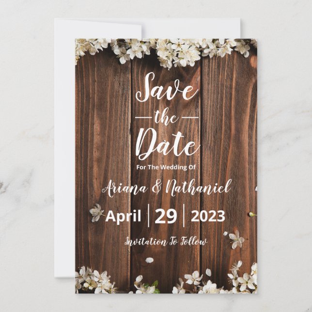Rustic Enregistrer La Carte D'Invitation Date (Devant)