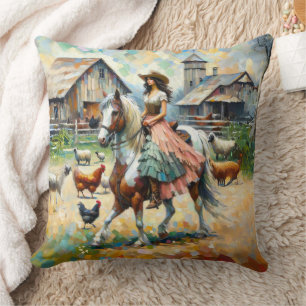 Rustic Equestrian Elegance Pillow