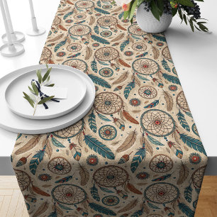 Rustic Ethnic Table Runner Dreamcatcher Design