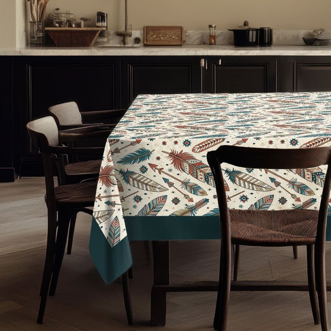 Rustic Ethnic Tablecloth Bold Tribal Symbols (Rustic Ethnic Tablecloth Bold Tribal Symbols)