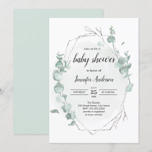 Rustic Eucalyptus Baby Shower Invitation