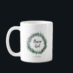 Rustic Eucalyptus Berry Botanical Flower Girl Coffee Mug<br><div class="desc">Winter botanical design features a Boho eucalyptus wreath with navy blue privet berries. Flower Girl is written in the centre. Your wedding date below. These are also available for the bride, for the maid of honour, mother of the bride, mother of the groom and bridesmaid. Buy one for every member...</div>