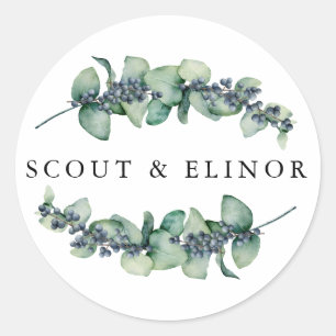 Rustic Eucalyptus Berry Wedding Favour Seal
