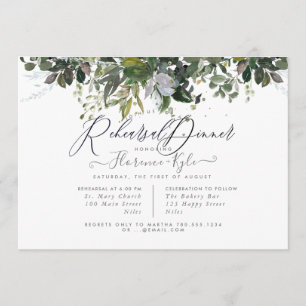 Rustic Eucalyptus, Blue Gum Rehearsal Dinner Invitation