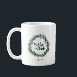 Rustic Eucalyptus Botanical Mother of the Bride Coffee Mug<br><div class="desc">Botanical design features a eucalyptus wreath decorated with navy blue privet berries. Mother of the Bride is written in the centre. Your wedding date below. These are also available for the bride, for the maid of honour, m mother of the groom and flower girl. Buy one for every member of...</div>