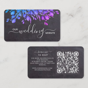 Rustic Eucalyptus Botanical QR Code Wedding RSVP  Business Card