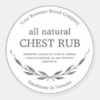 Rustic Eucalyptus Camphor Rub Balm Product Label