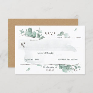 Rustic Eucalyptus Enclosure RSVP Card