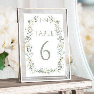 Rustic eucalyptus garden wedding table numbers