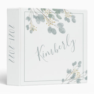 Rustic Eucalyptus Gold Accent with Name Binder