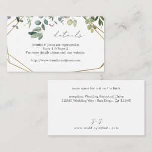Rustic Eucalyptus & Gold Details SM Enclosure Card
