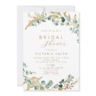 Rustic eucalyptus gold greenery boho bridal shower